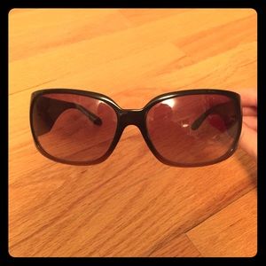 Chanel brown sunglasses w/rhinestone interlock C
