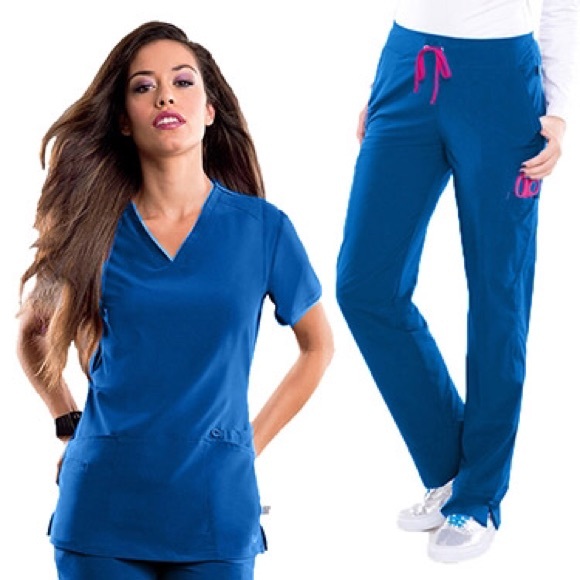 Royal blue Smitten Scrub set