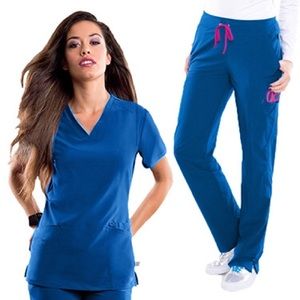 Royal blue Smitten Scrub set