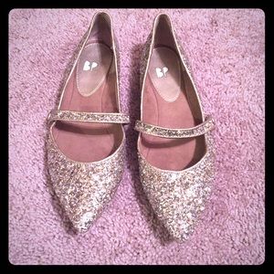 Silver BP Mary Jane Flats