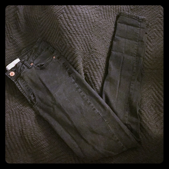 High Waisted Gray Skinny Jeans