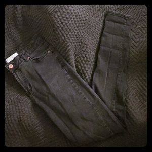 High Waisted Gray Skinny Jeans