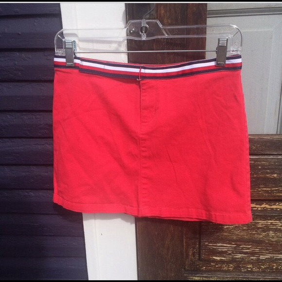Red Tommy Hilfiger Mini Skirt