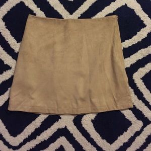 Suede mini skirt
