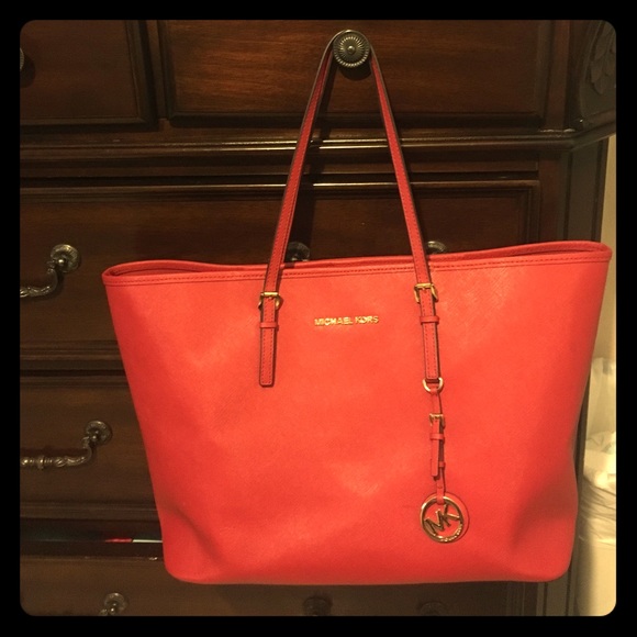 Red Michael Kors tote!