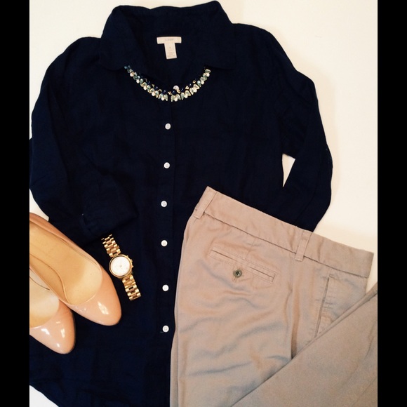 Jcrew Perfect Shirt in Linen - Picture 1 of 3