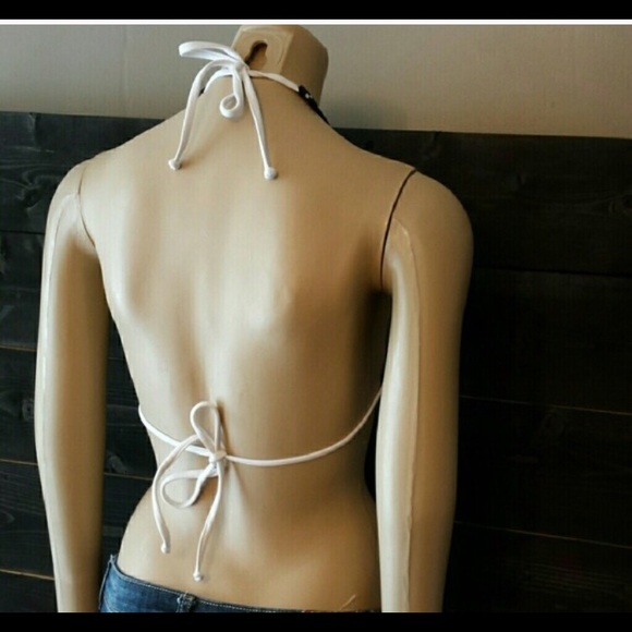 Black & white polka dot bikini w/ bottoms.Like new - Picture 2 of 4