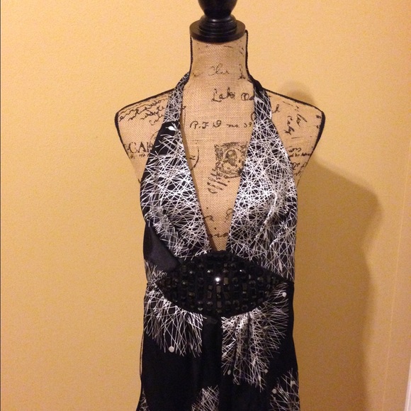 Satin Beaded Halter. Bloomingdales.