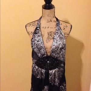 Satin Beaded Halter. Bloomingdales.