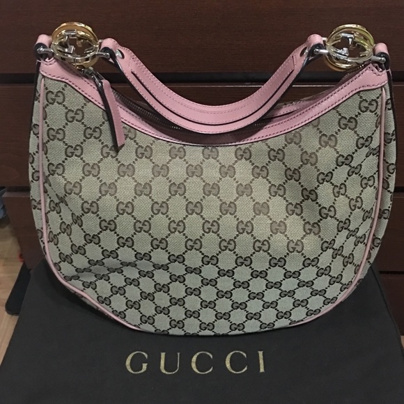 Gucci canvas hobo bag