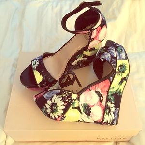Madison by Shoedazzle Ivette Floral Wedges