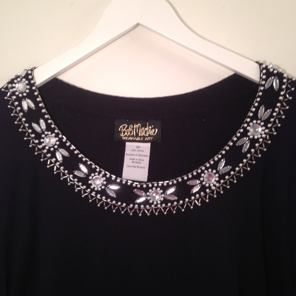 🎉HP!🎉 NWT Bob Mackie "Wearable Art" Beaded Shirt - Picture 3 of 4