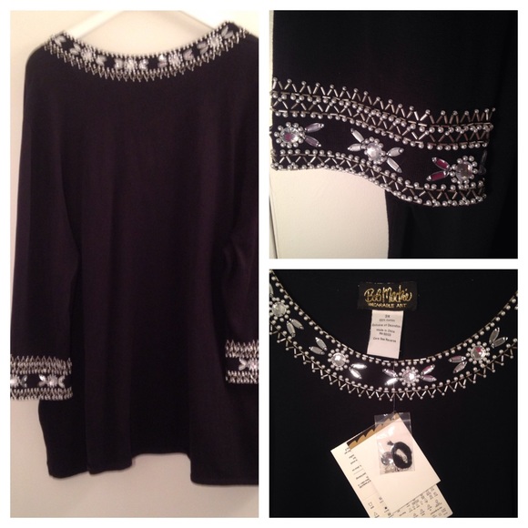 🎉HP!🎉 NWT Bob Mackie "Wearable Art" Beaded Shirt - Picture 4 of 4