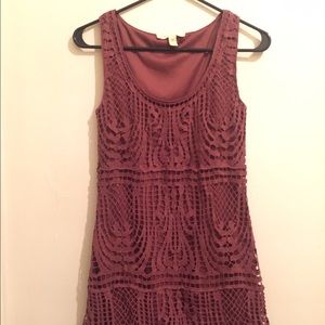 URBN OUTFITTERS Purple/red crocheted mini dress