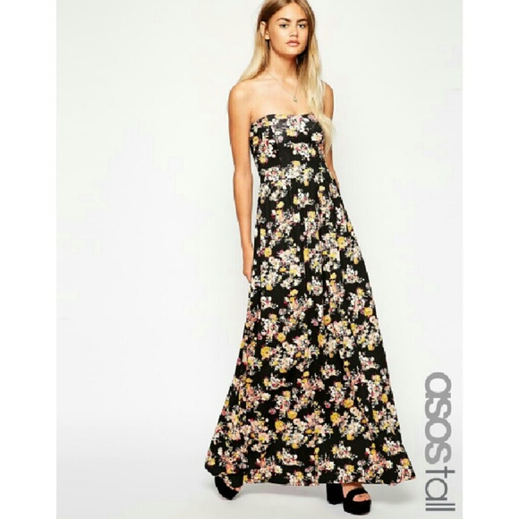 ASOS tall Floral Bandeau Dress