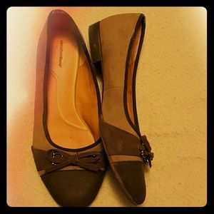 Grey and purple flats