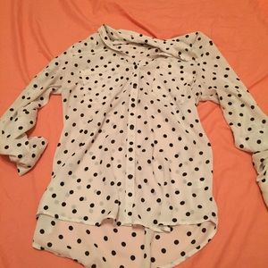 Polka dotted button up