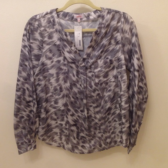 Pixley grey and white blouse