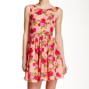 Pink floral Betsy Johnson A-line sundress