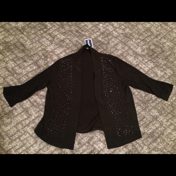 Black cardigan with silver gems