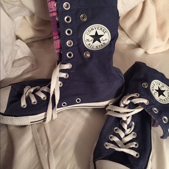 Blue/plaid fold-down converse - Picture 2 of 4