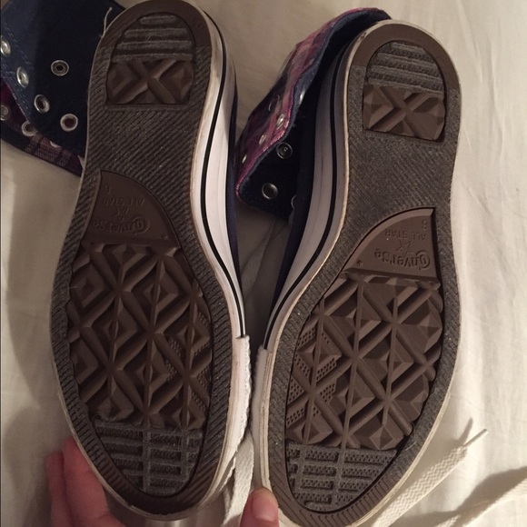 Blue/plaid fold-down converse - Picture 4 of 4