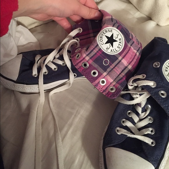 Blue/plaid fold-down converse - Picture 3 of 4