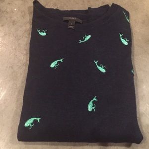 J.Crew Linen Tippi Whale Sweater