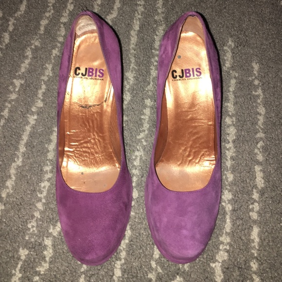Charles Jourdan CJBIS Purple Suede Heels - sz 7