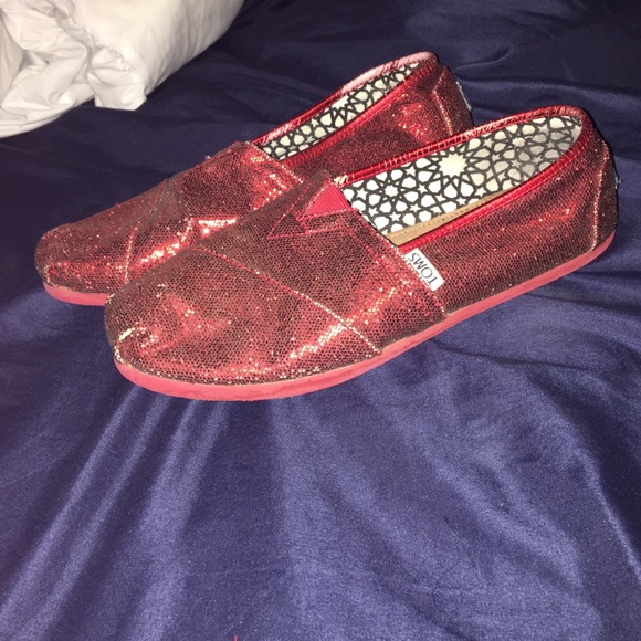 Red Sequin TOMS