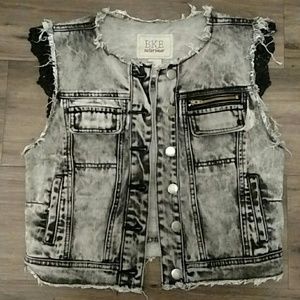 BKE Gray Denim Vest