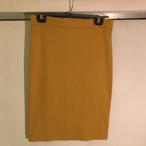 Simple Mustard Pencil Skirt