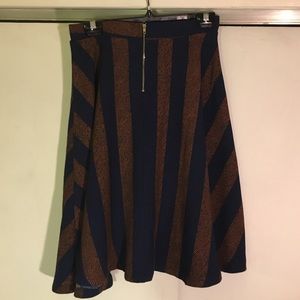 Navy and Brown Circle Skirt