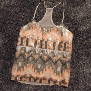 NWOT Sheer back sequined top!💟