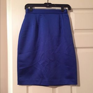 Beautiful blue satin pencil skirt