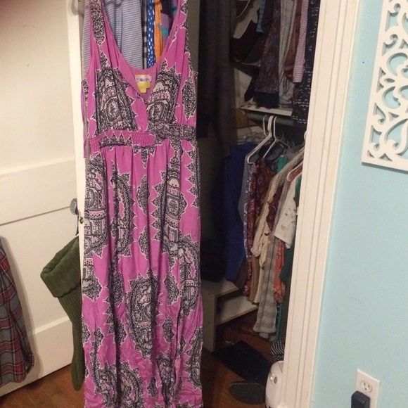 Silk Anthropologie maxi dress