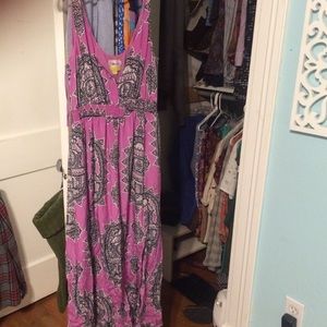 Silk Anthropologie maxi dress