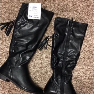 Knee high black boots