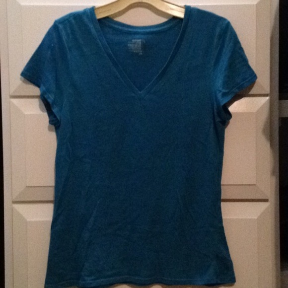 Blue v-neck t-shirt