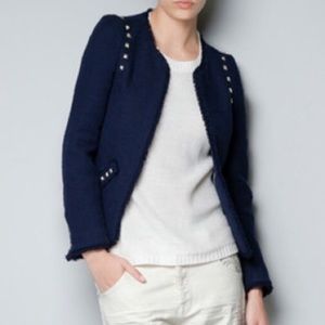 zara studded blazer