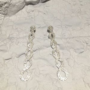 Long elegant sparkling earrings