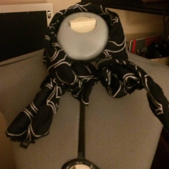 Real 100% silk Coach scarf. Black & white.
