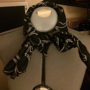 Real 100% silk Coach scarf. Black & white.