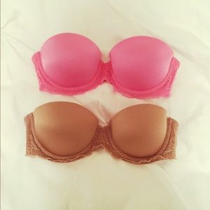 PINK Strapless Push-Up Bra Bundle