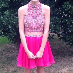 Pink stud homecoming dress