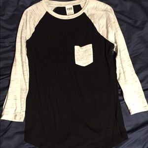 Black and marl grey three quarter sleeves shirt!