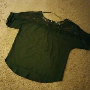 Black guess blouse with lace detail