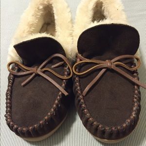 Brown Minnetonka moccasins