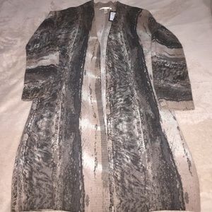 Burning Torch Long Open Cardigan