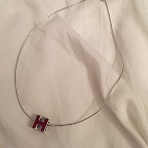 Hermes Necklace H red